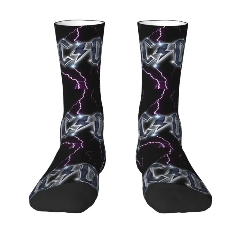

Australian Heavy Metal Music Men's Crew Socks Unisex Funny 3D Printing AC DC Rock And Roll Band Dress Socks
