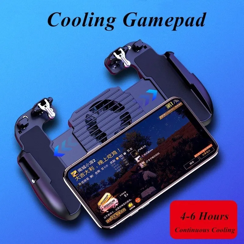 

H5 Mobile Phone Gaming Accessorie Multi Function Cooling Fan ABS Alloy Game Handle Fr PUBG Gamepad for IPhone Android Controller