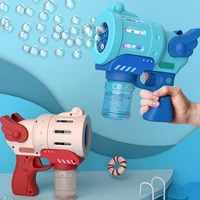 electric bubble machine flashing light music automatic bubble blower soap water bubbles maker gun for children kids outdoor toys