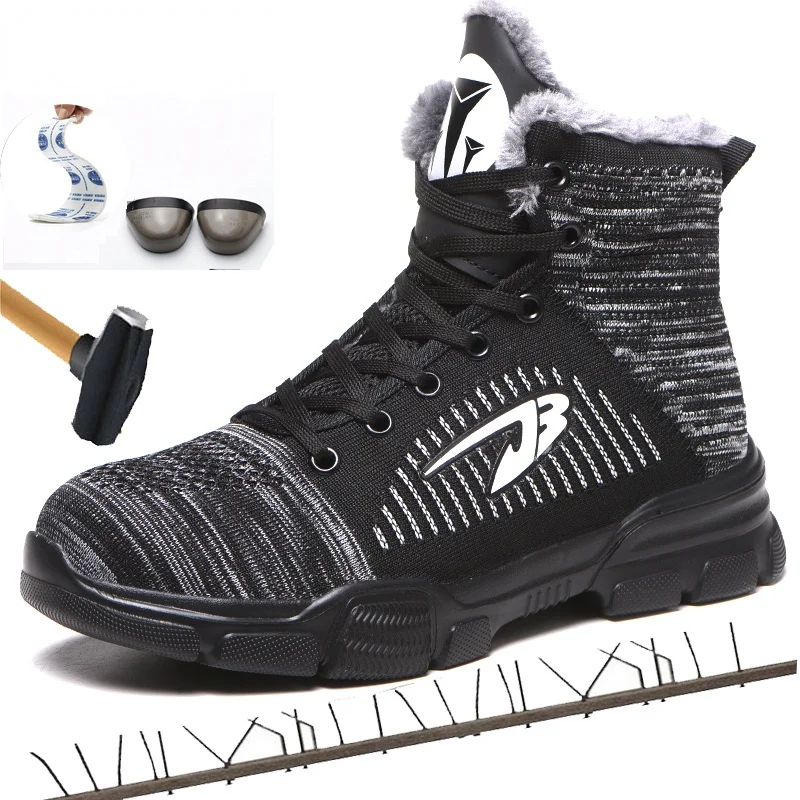 

Work Shoes Safety Boots Man Toe Breathable Non Slip Light Weight Fashionable Anti Smashing Puncture Proof Ourdoors High Cut Male