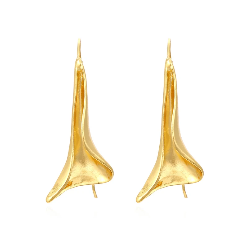 

Vintage Leaf Geometric Drop Earrings For Women Stereoscopic Design Gold Silver Color Fashion Unique Jewelry Pendientes Mujer