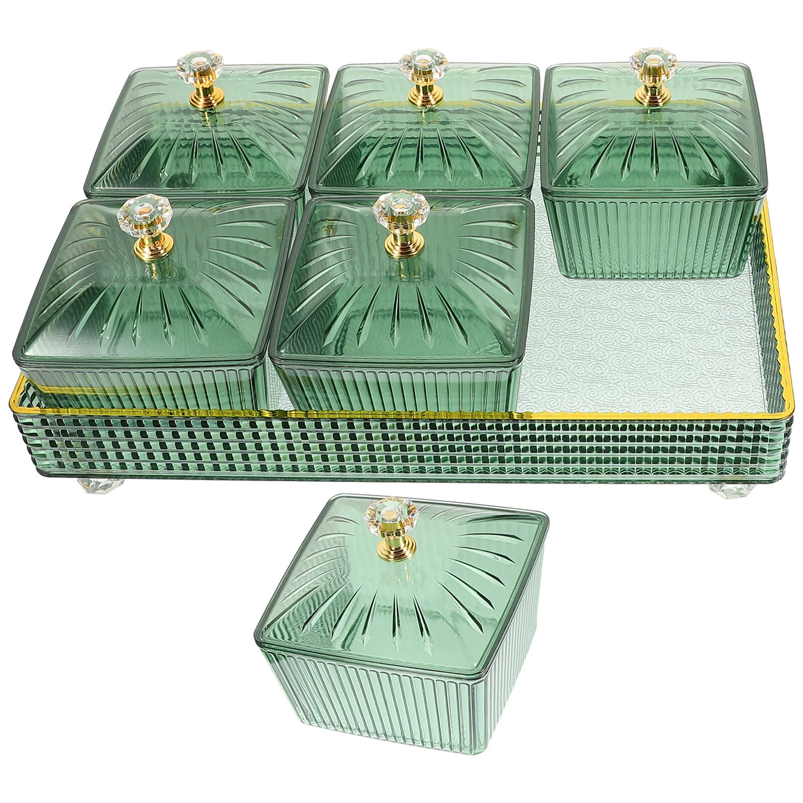 

Snack Compartment Platter Decorative Plate Container Food Dish Veggie Snacks Plastic Lid Bowl Wedding Fruit Appetizer