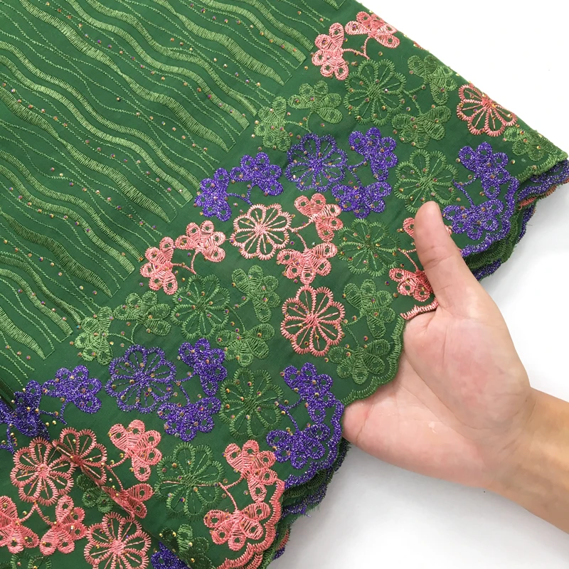 SJD Нигерийская Сухая Хлопковая Кружевная Швейцарская Вуаль Высококачественная