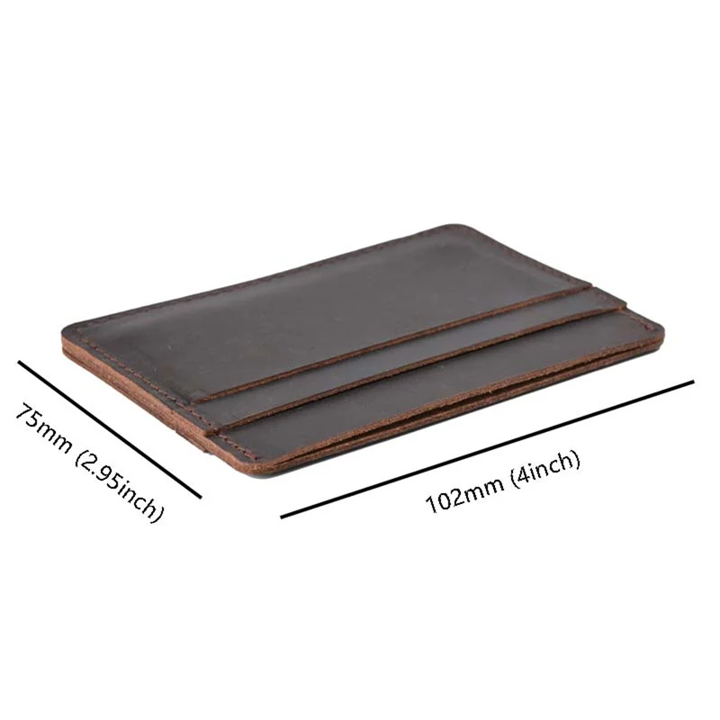 Держ для кредитных карт AIGUONIU мужчин Винтажный дизайн кожа Crazy Horse индивидуальный