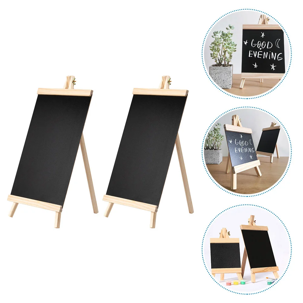 2Pcs Rustic Chalkboard Sign Standing Wood Framed Blackboard Chalk Board Home Kitchen Wedding Decor