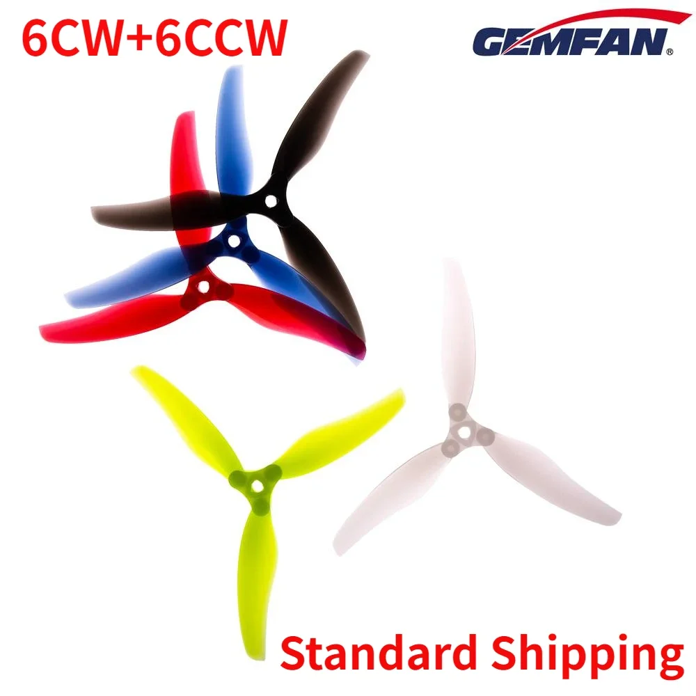 6 пар (6CW + 6CCW) Gemfan F5135 5.1X3.5X3 3-лопастный складной пропеллер для ПК (случайный цвет) RC