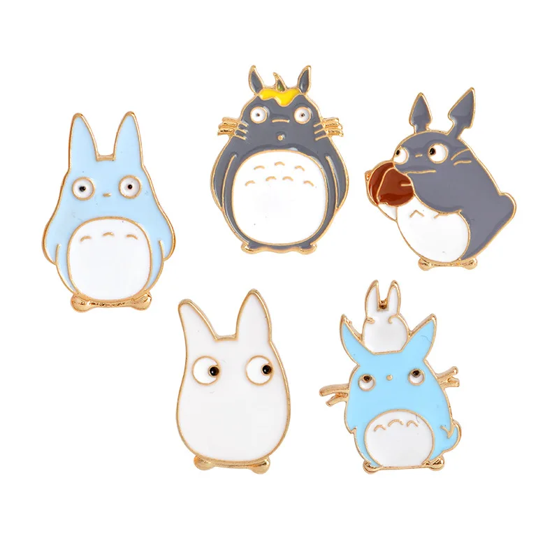 

cartoon anime Enamel Pins Double cute funny Totoro Brooch for Women Men Friend Gifts Jewelry Wholesale