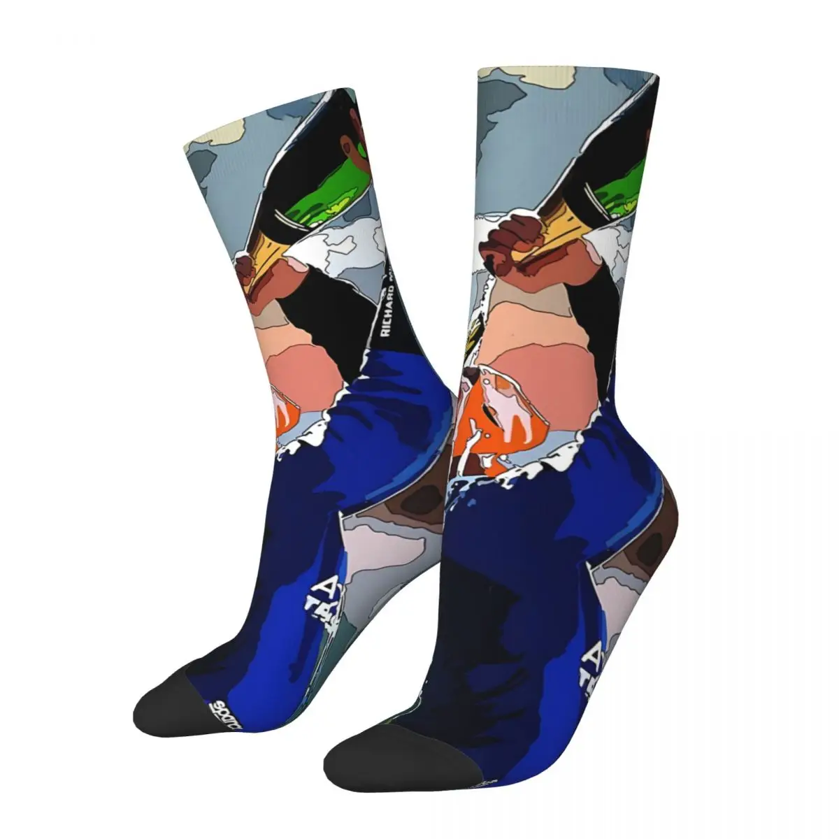 

Happy Funny Men's compression Socks Drinking Water Vintage Harajuku F1 Formula 1 Hip Hop Novelty Pattern Crew Crazy Sock Gift