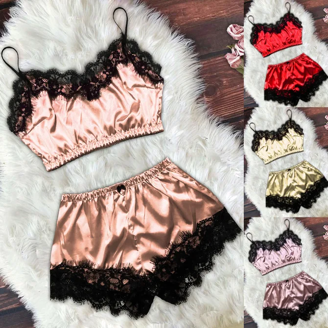 

Erotic lingerie comfortable women's home clothes sexy suit ladies summer ice silk women's sexy pajamas