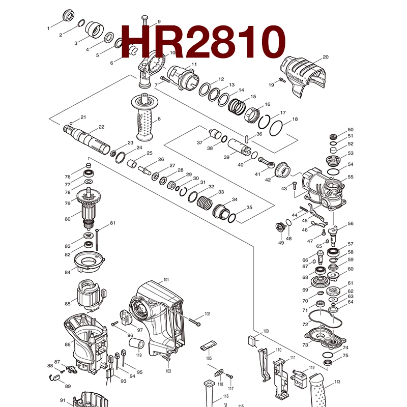 HR2810 для замены молотка аксессуары для ротора фотокатушки переключателя корпуса цилиндра ударного молотка