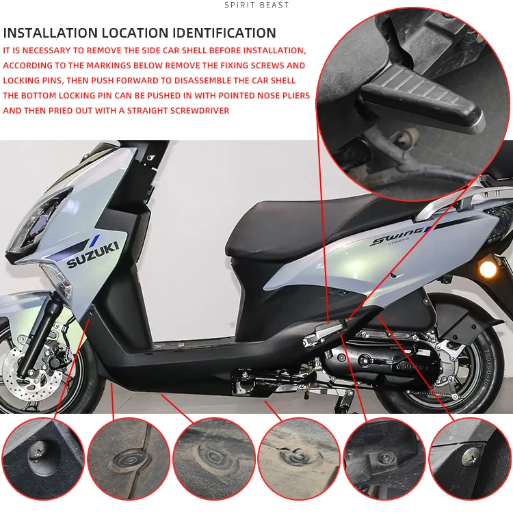 Spirit Beast мотоциклетная задняя подставка для ног пассажира педали скутера складная