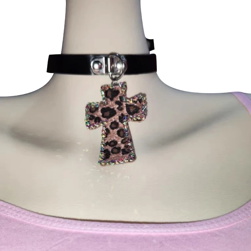 Сексуальное колье-чокер с крестом для женщин хип-хоп ожерелье бриллиантовым
