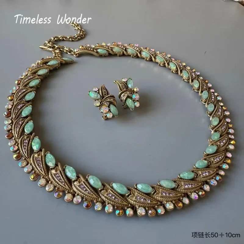 Вневременное чудо ретро циркон гео стекло ожерелья для женщин дизайнерские