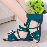 girls summer pearls sandals 2021 new korean version childrens student beading princess beach shoes 5 6 7 8 9 10 11 12 years old