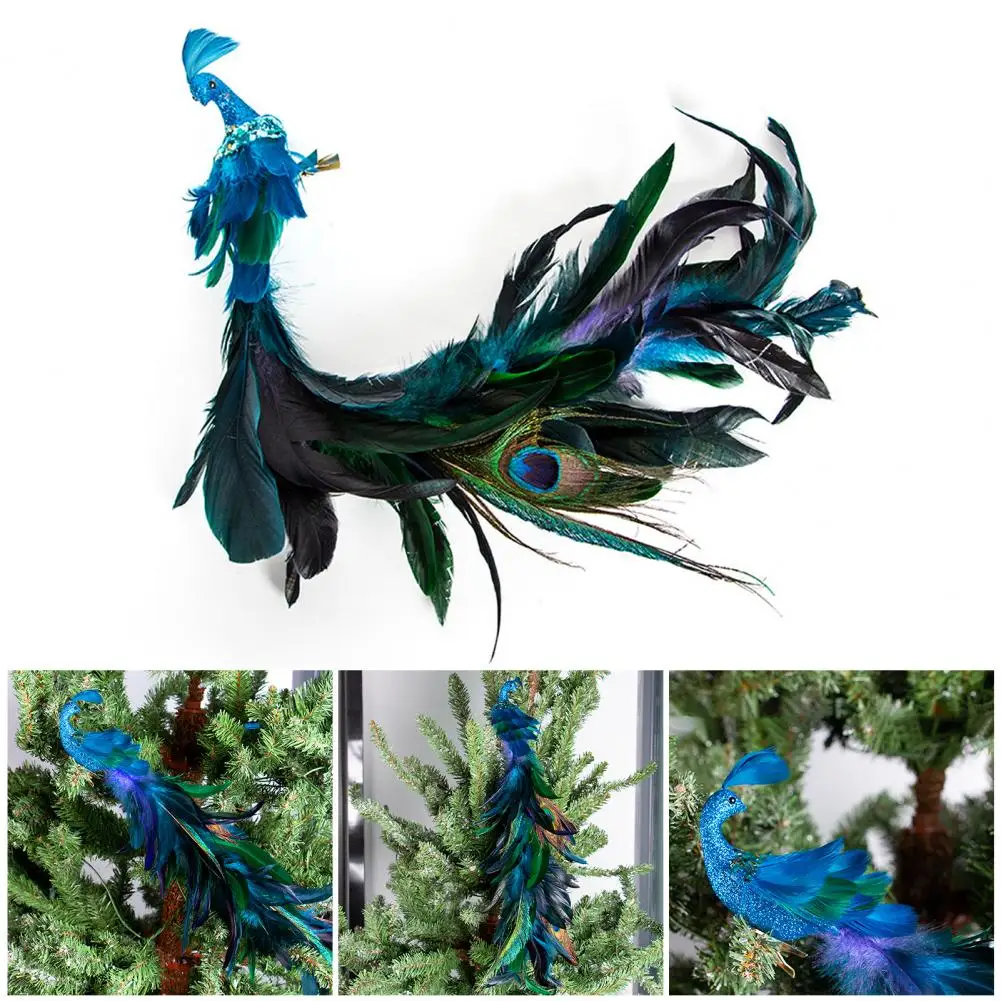 

Подвеска в виде павлина, реалистичные украшения в виде птиц с блестками для рождественской елки