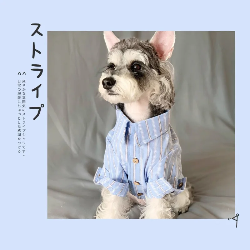 

Stripe Shirts Pet Dog Clothes Fashion Clothing Dogs Super Small Cute Chihuahua Print Spring Summer Blue Boy Mascotas