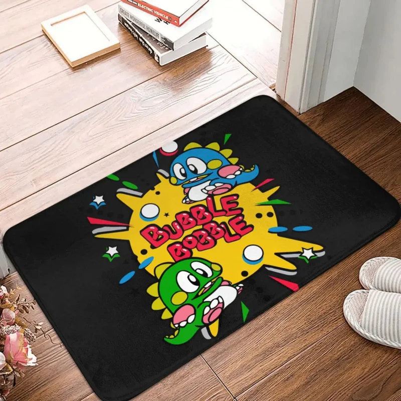 

70s 80s Arcade Game Bathroom Mat Bubble Bobble Doormat Kitchen Carpet Outdoor Rug Home Decoration