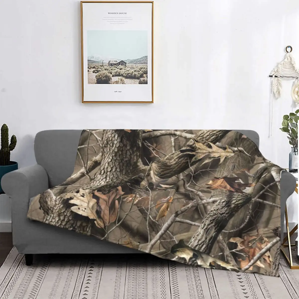 

Real Tree Camouflage Camo Blanket Soft Flannel Fleece Warm Military Popular Throw Blankets for Car Bedroom Couch Bedspreads