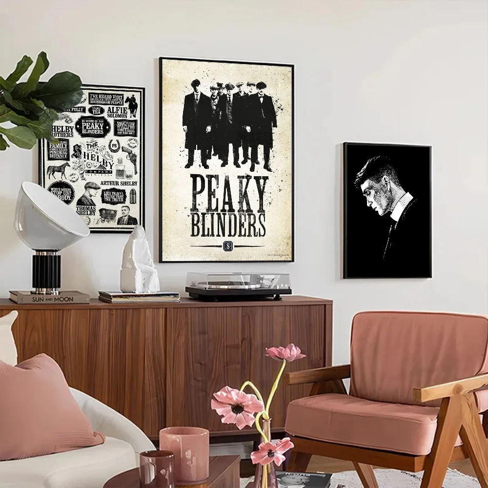 P-Peaky B-Blinders Movie Липкие постеры Винтаж Комната Домашний бар Кафе Декор Настенный