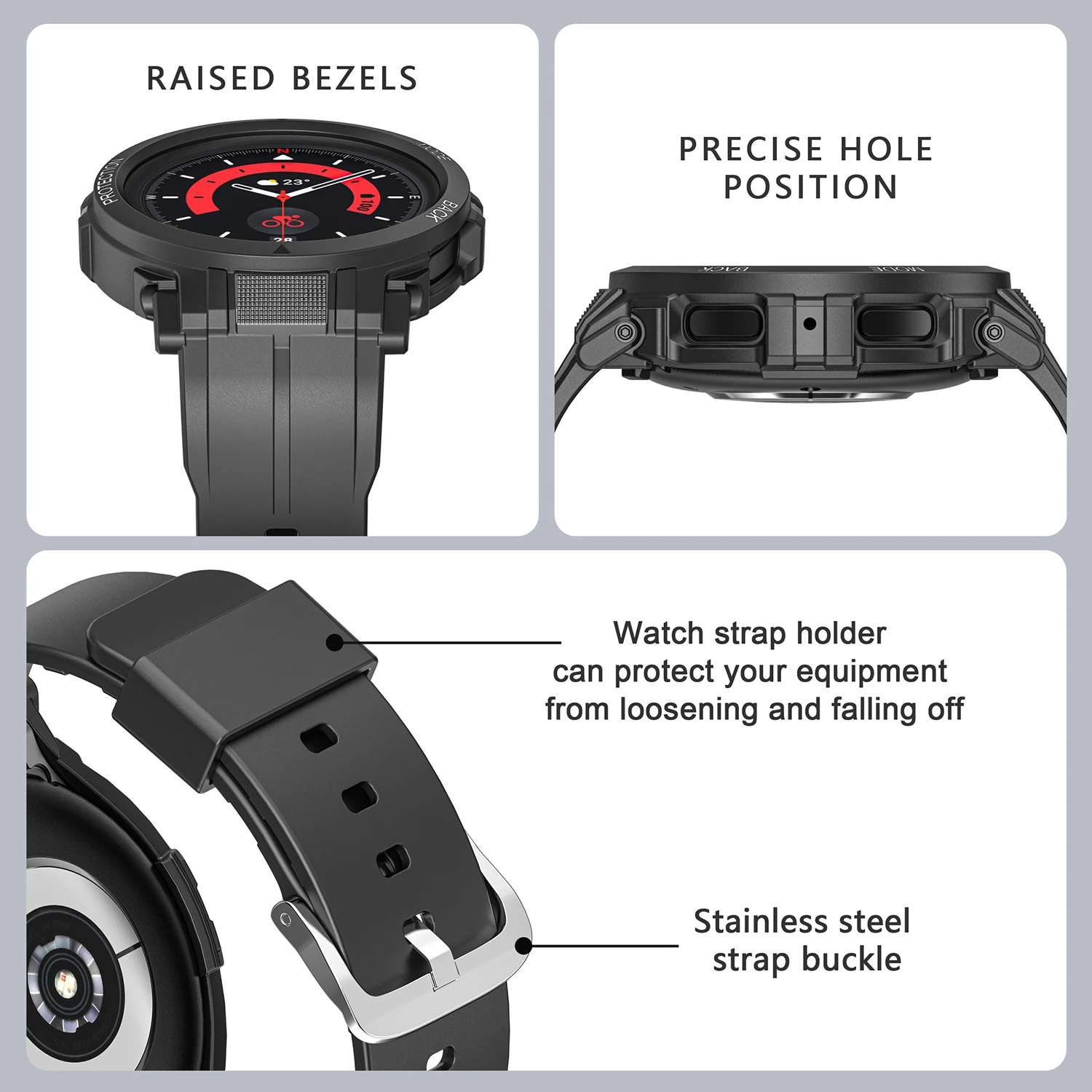 Sports TPU Band Case For Samsung Galaxy Watch 4 5 40 44mm Women Men Wrist Bracelet Strap Protector for galaxy watch 5 pro 45mm