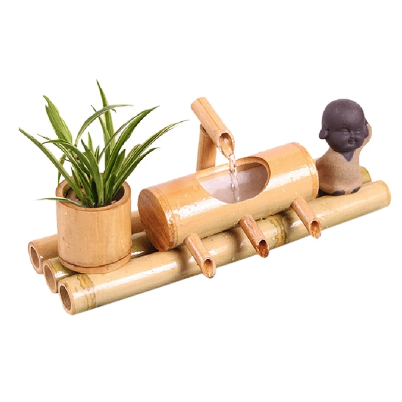 

Bamboo Aquarium Water Recycling Feng Shui Decoration Tube Water Fountain Stone Trough Filter Office Desktop Furnishing