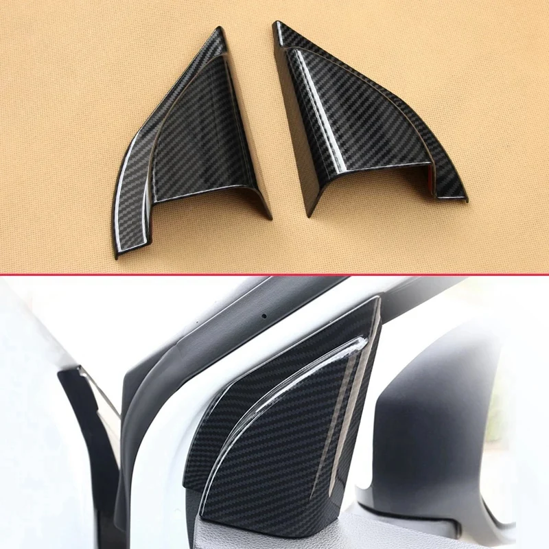 Carbon Fiber Look Overlay For Mitsubishi Eclipse Cross 2018 2019 Interior Cover Car Door Window A-Pillar Trims