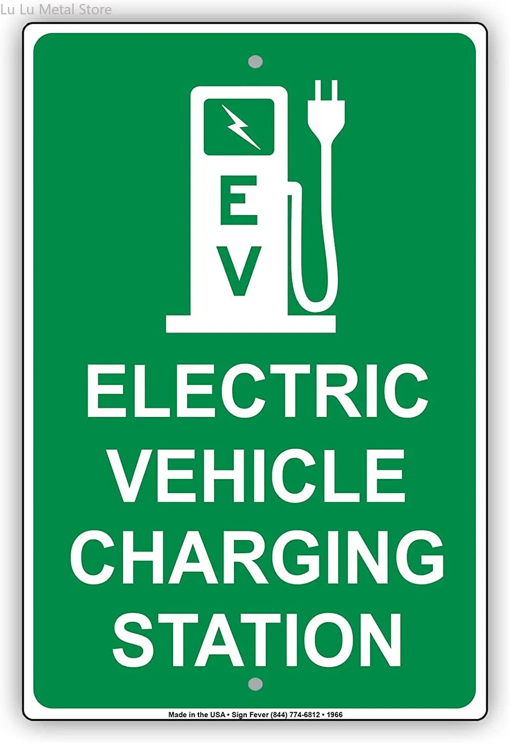 

Electric Vehicle Charging Station Reserved Spot With Graphic Alert Caution Warning Aluminum Metal Tin 8"x12" Sign Plate