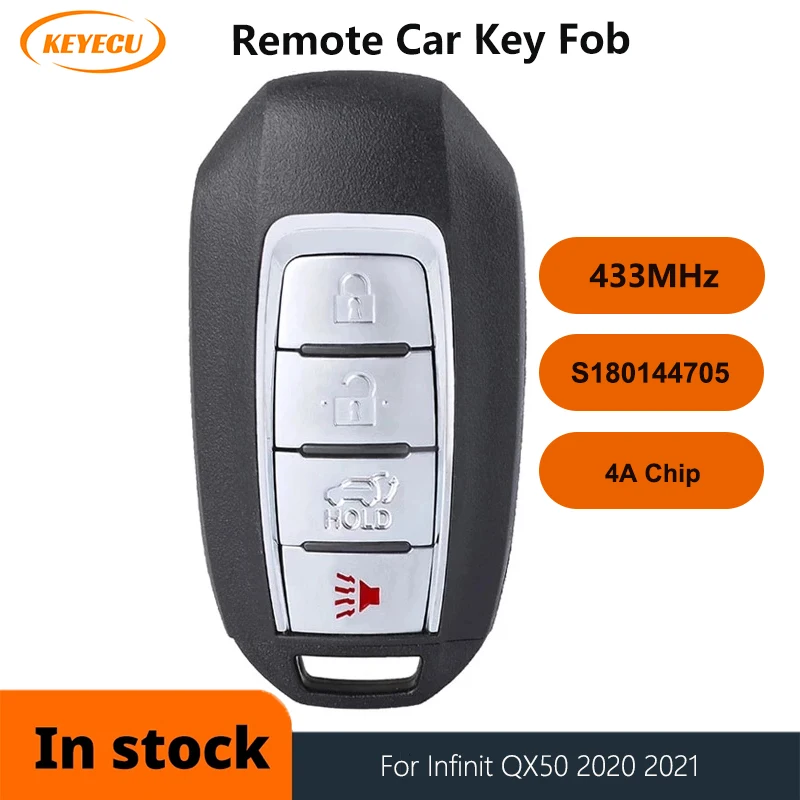 

KEYECU Continental: S180144705 FCC ID: KR5TXN1 For Infiniti QX50 2020 2021 Keyless Go 433.92MHz 4A Chip Smart Remote Key Fob