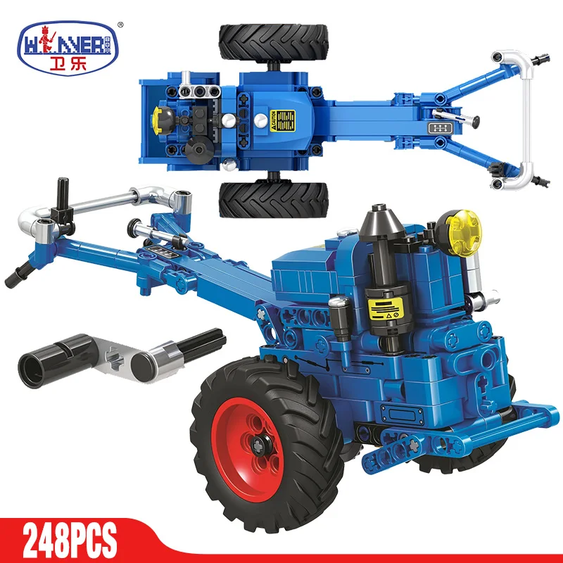 

ERBO City классический старый Трактор Автомобиль Строительные блоки DIY трактор для ходьбы детские развивающие игрушки для детей 7070