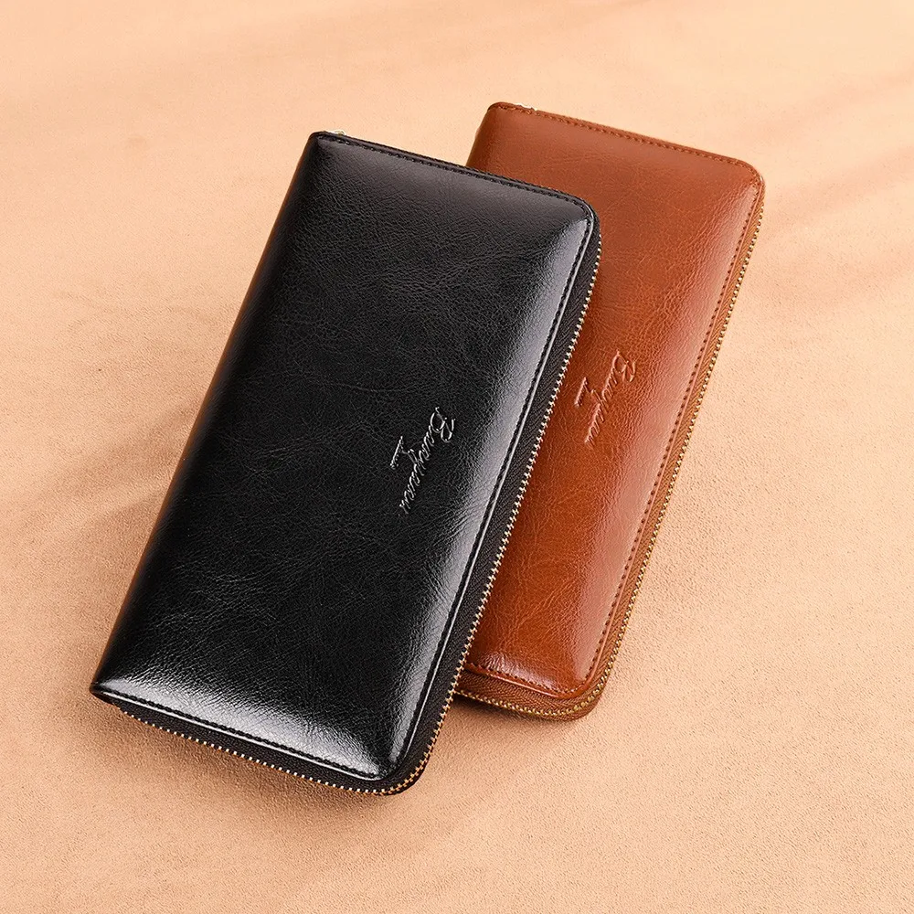 Клатч KAVIS из натуральной кожи удобный кошелек с зажимом для денег кредитницей и