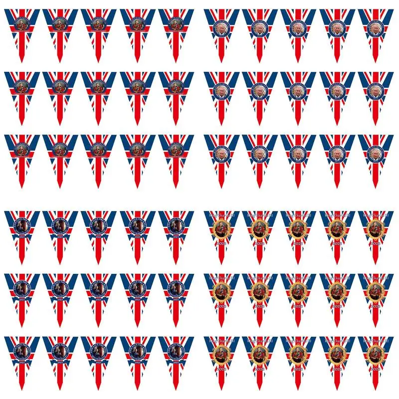 

15pcs Union Jack Flag Bunting Pendant Flags Pennant King Coronation Banner England Flag Celebration Decorations Party Supplies