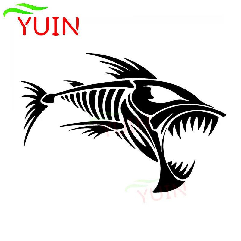 

Skull Fish Bones High Quality Car Stickers Fashion Window Decoration Personalized PVC Waterproof Decals Can Be Customized Color