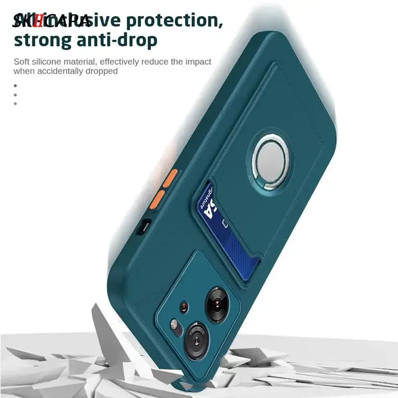 For Xiaomi 14T Pro 14 T Card Slot Wallet Holder Cover for Xiaomi Mi 11T 12T 13T 14T Pro Soft Silicone Magnetic Ring Stand Case (art.: 3920ca2829d94) - 3920ca2829d94