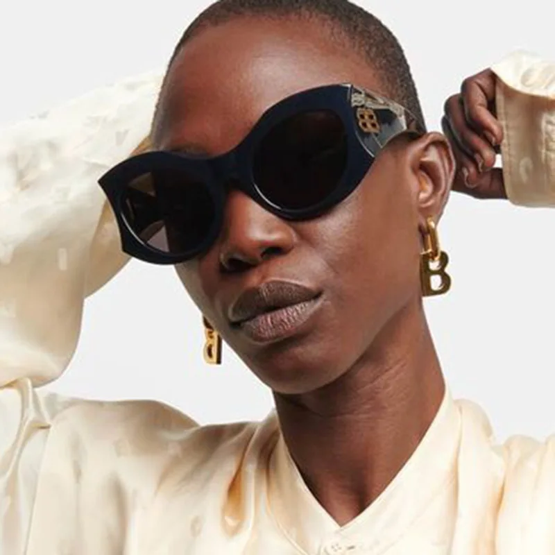 Солнцезащитные очки кошачий глаз Y2K для мужчин и женщин винтажные брендовые