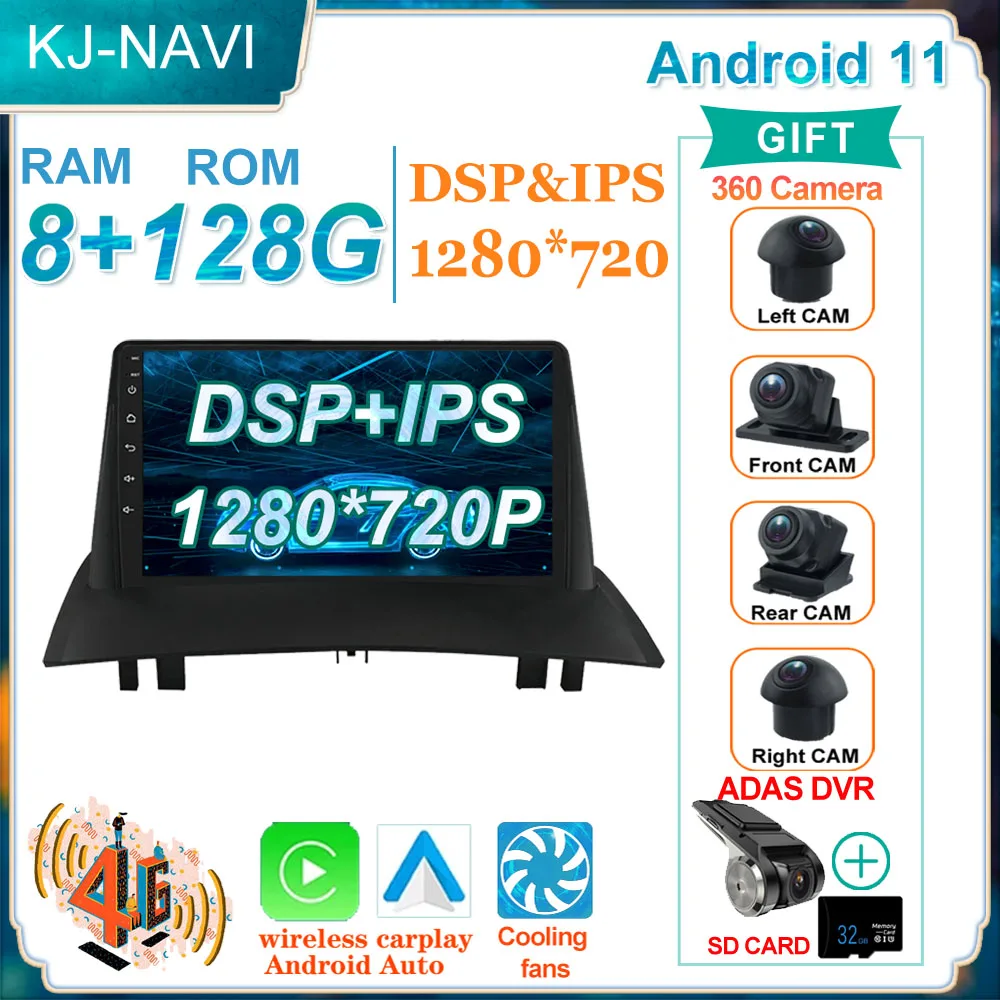 

Android 11 Video Player Navigatie GPS WIFI For Renault Megane 2 2002 - 2000 Car Stereo Radio Auto Radio Multimedia
