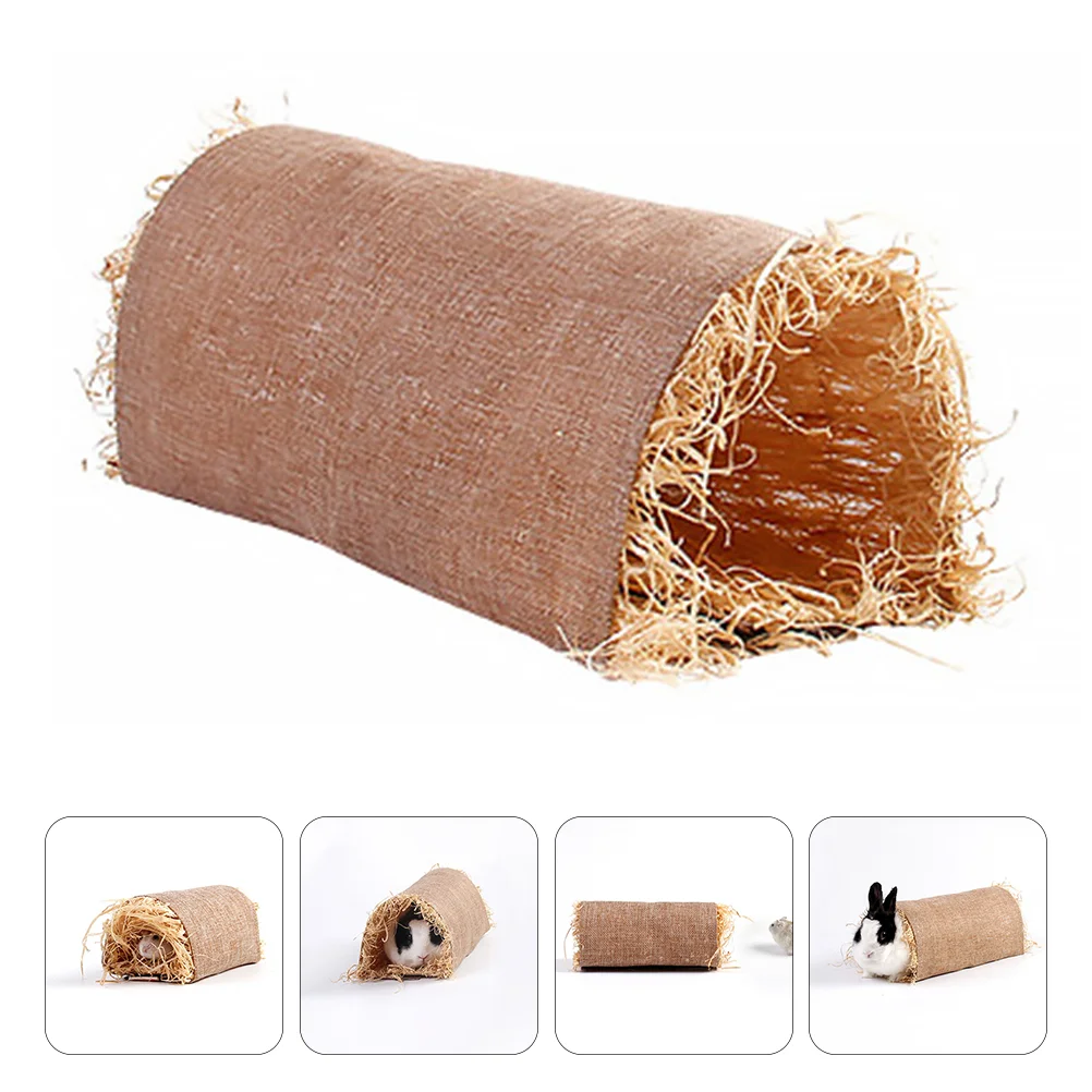 

Rabbit Tunnel Hamster Bed Bunny Animal Hideout Pet Guinea House Sleeping Hideaway Toys Cave Play Mice Tube Straw Hiding Place