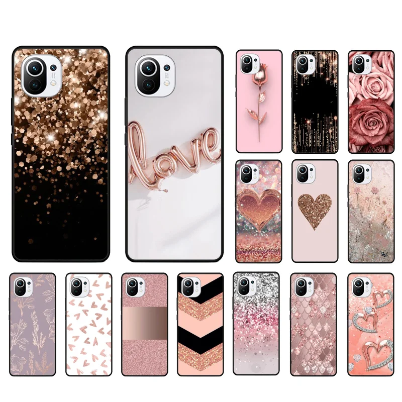 

Love Rose Gold Style Phone Case for Xiaomi 12 Mi 10T 11T 11 Pro 10 10T 11 lite 11Ultra Poco X3 Pro Poco F3 M3