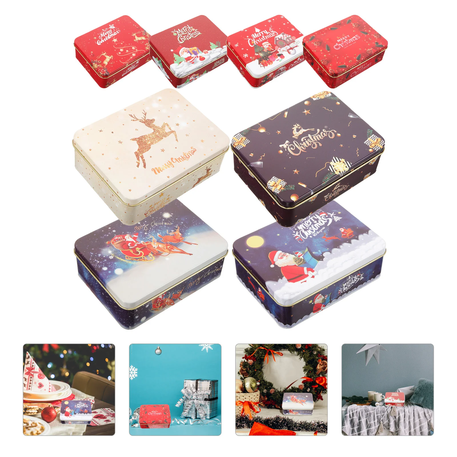 

Christmas Gift Card Tinplate Boxes Christmas Metal Gift Boxes Gift Boxes With Lids Tinning Card Box 12CM Blessing Card Box