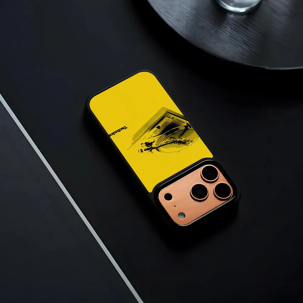 Фото Чехол Technics для iPhone 17 16 15 14 13 12 Pro Max Plus, черный, с жесткой рамкой №1