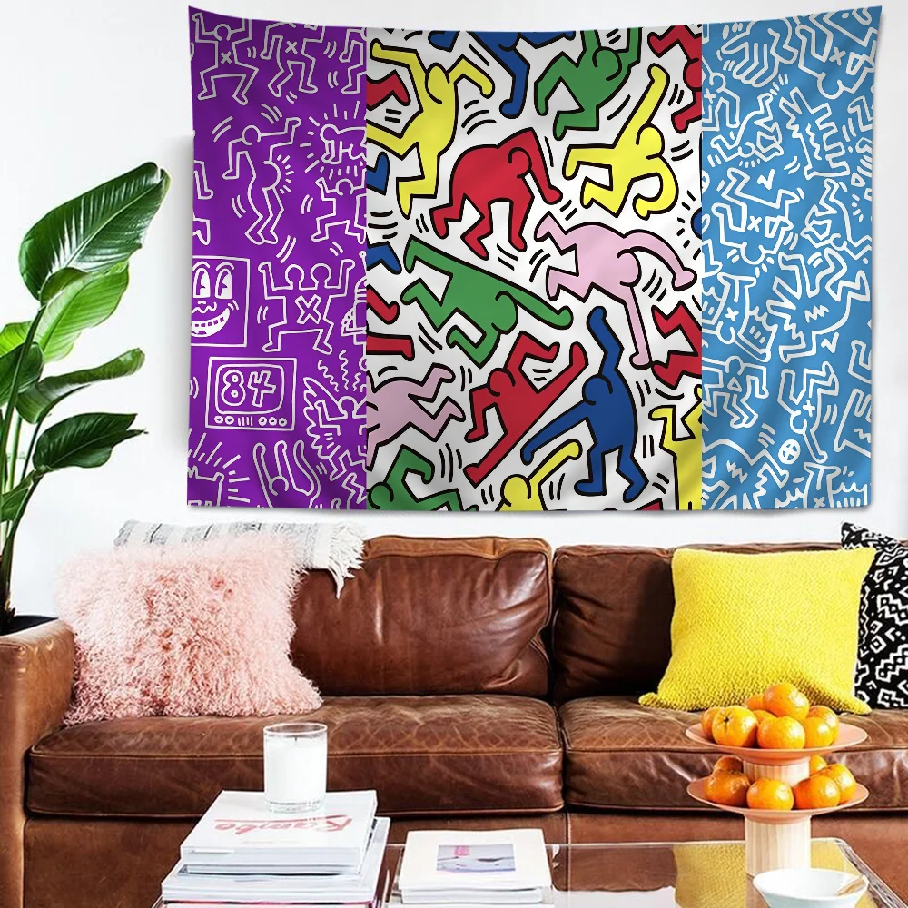 K-Keiths-Harings DIY Wall Tapestry Art Science Fiction Room Home Decor