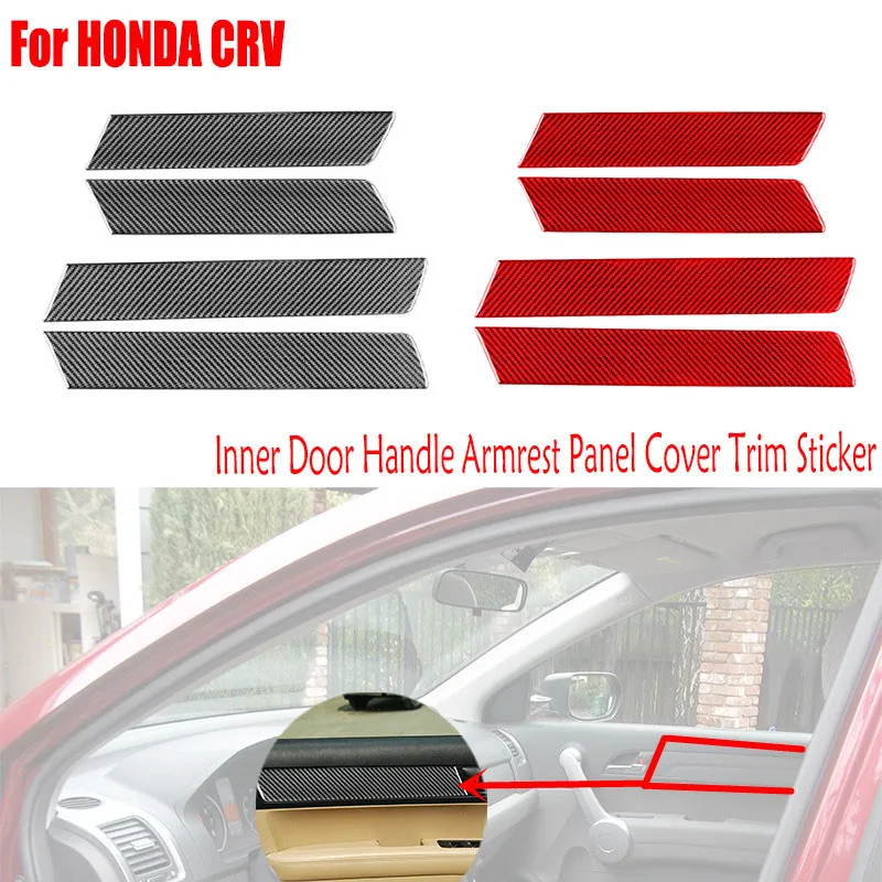 

Автомобильные аксессуары из углеродного волокна для Honda CRV 2007-2011, внутренняя дверная ручка, подлокотник, панель, полоски, крышка, отделка, наклейка