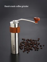 manual coffee bean grinder stainless steel mini grinders with ceramic core hand crank for home travel portable cafe making tools