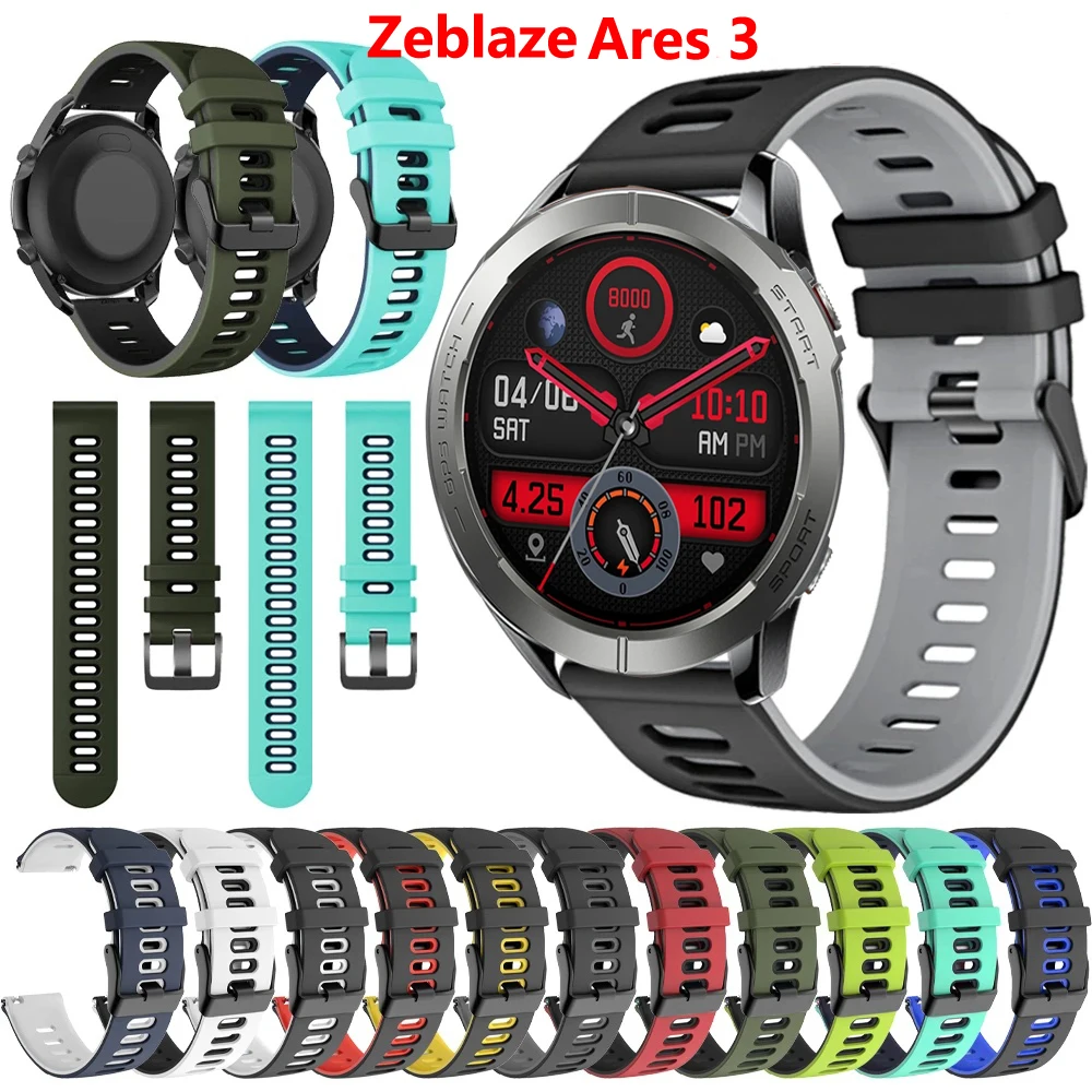 

Sports Rubber Strap for Zeblaze Ares 3 Pro Stratos 2 Lite Swim Silicone Soft Watchband 20mm 22mm Belt Replacement Accessorie