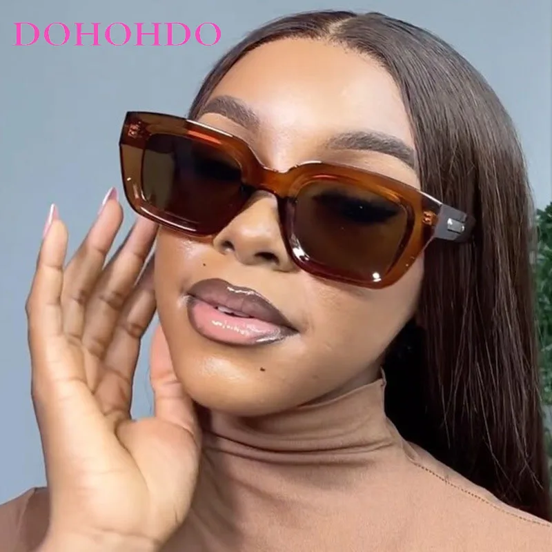 DOHOHDO новые квадратные ретро мужские и женские очки с одинаковыми солнцезащитными