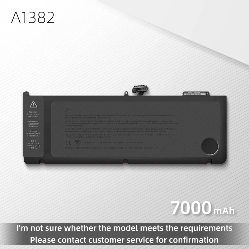 

Новый аккумулятор A1382 для ноутбука Apple MacBook Pro, 15 дюймов, A1286, 2011, 2012, версия MC721, MC723, MC847, MD318, MD322, MD103, MD104, MD035LL/A