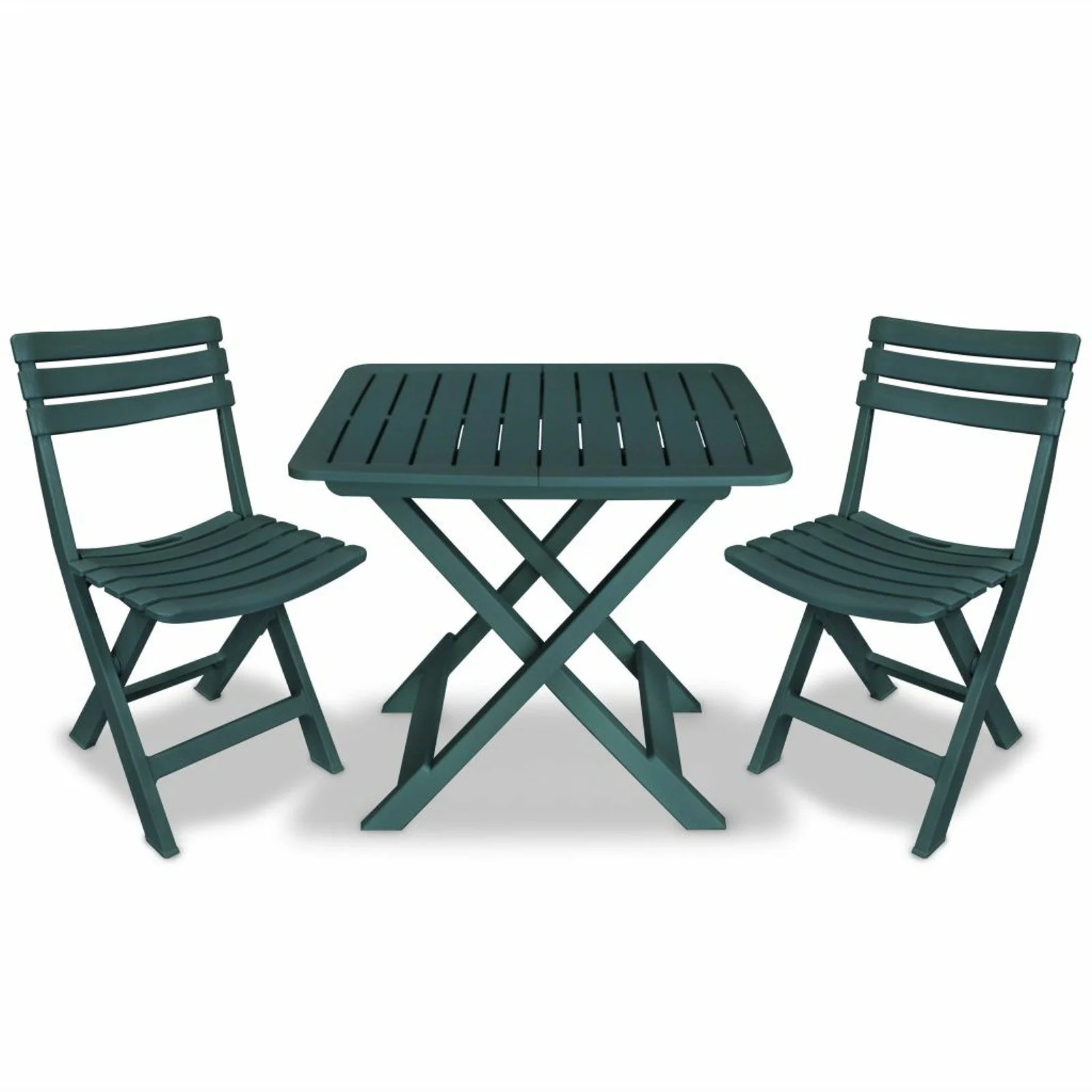 

3 Piece Folding Bistro Set Plastic Green