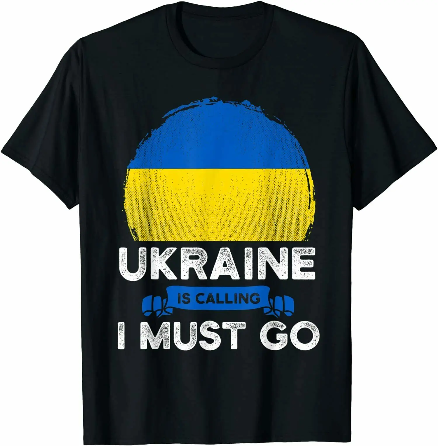 

Ukraine Is Calling I Must Go Ukrainian Heritage Roots Flag T-shirt Men's 100% Cotton Casual T-shirts Loose Top Size S-3XL