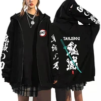 demon slayer jackets mens anime zipper jackets women casual harajuku sweatshirts hooded zipper jackets hip hop streetwear