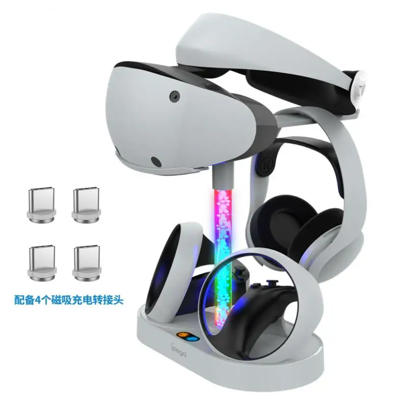 

Rainbow For Ps Vr2 Charging Stand For Ps Vr2 With Colorful Rgb Light Charging Stand Handle Magnetic Absorption Vr2 Charger