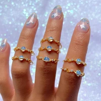 korean fashion shiny zircon blue crystal planet rings cartoon cute ins accessories saturn copper rings for women y2k jewelry